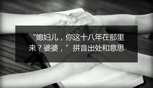 “媳妇儿，你这十八年在那里来？婆婆，”拼音出处和意思