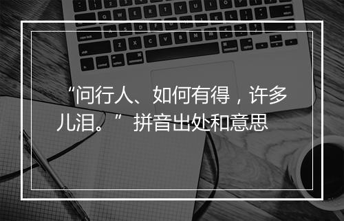 “问行人、如何有得，许多儿泪。”拼音出处和意思