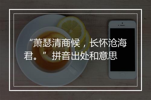 “萧瑟清商候，长怀沧海君。”拼音出处和意思