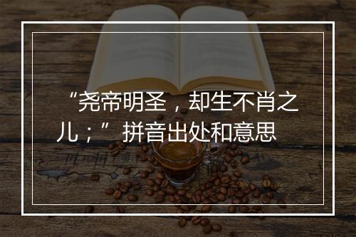 “尧帝明圣，却生不肖之儿；”拼音出处和意思