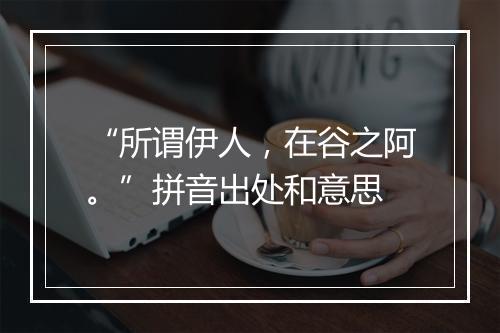 “所谓伊人，在谷之阿。”拼音出处和意思