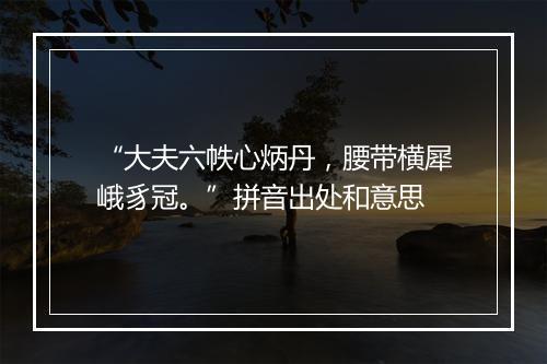 “大夫六帙心炳丹，腰带横犀峨豸冠。”拼音出处和意思