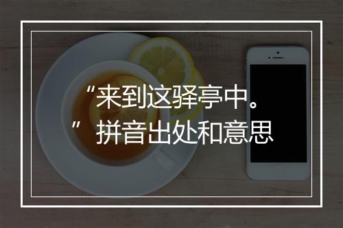 “来到这驿亭中。”拼音出处和意思