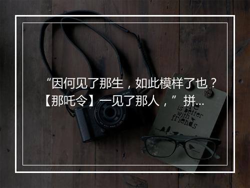 “因何见了那生，如此模样了也？【那吒令】一见了那人，”拼音出处和意思