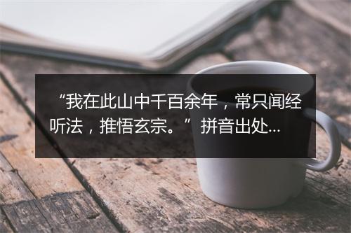 “我在此山中千百余年，常只闻经听法，推悟玄宗。”拼音出处和意思