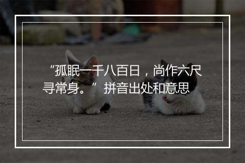 “孤眠一千八百日，尚作六尺寻常身。”拼音出处和意思