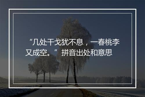 “几处干戈犹不息，一春桃李又成空。”拼音出处和意思