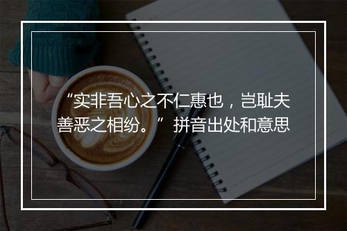 “实非吾心之不仁惠也，岂耻夫善恶之相纷。”拼音出处和意思