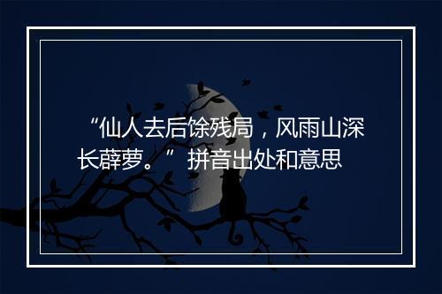 “仙人去后馀残局，风雨山深长薜萝。”拼音出处和意思