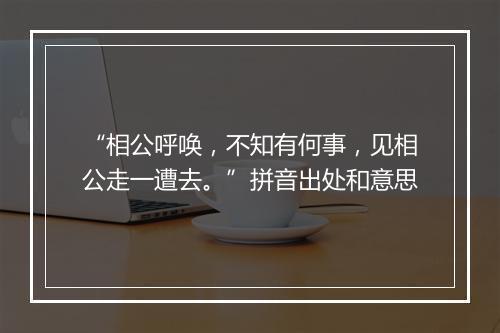 “相公呼唤，不知有何事，见相公走一遭去。”拼音出处和意思