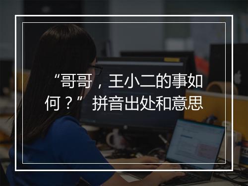 “哥哥，王小二的事如何？”拼音出处和意思