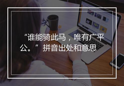 “谁能骑此马，唯有广平公。”拼音出处和意思