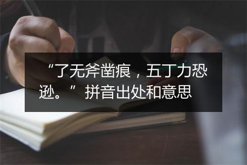 “了无斧凿痕，五丁力恐逊。”拼音出处和意思