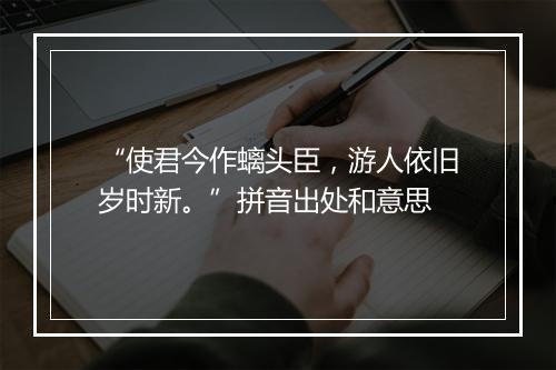 “使君今作螭头臣，游人依旧岁时新。”拼音出处和意思