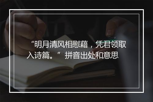 “明月清风相慰藉，凭君领取入诗篇。”拼音出处和意思