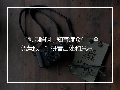 “视远唯明，知普渡众生，全凭慧眼；”拼音出处和意思