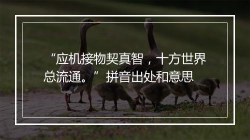 “应机接物契真智，十方世界总流通。”拼音出处和意思