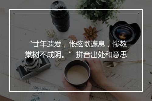 “廿年遗爱，怅弦歌遽息，惨教棠树不成阴。”拼音出处和意思