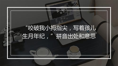 “咬破我小拇指尖，写着孩儿生月年纪，”拼音出处和意思