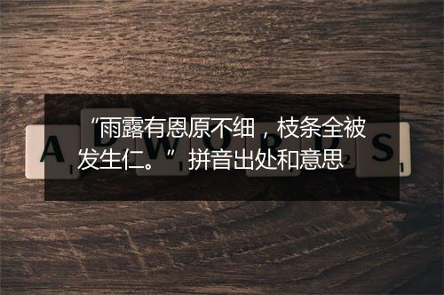 “雨露有恩原不细，枝条全被发生仁。”拼音出处和意思