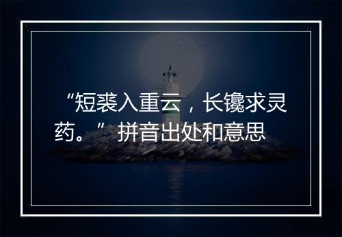 “短裘入重云，长镵求灵药。”拼音出处和意思