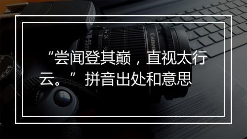 “尝闻登其巅，直视太行云。”拼音出处和意思