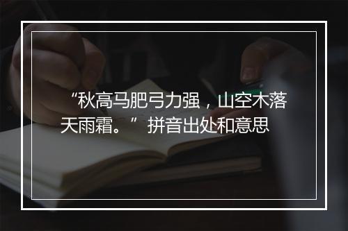 “秋高马肥弓力强，山空木落天雨霜。”拼音出处和意思