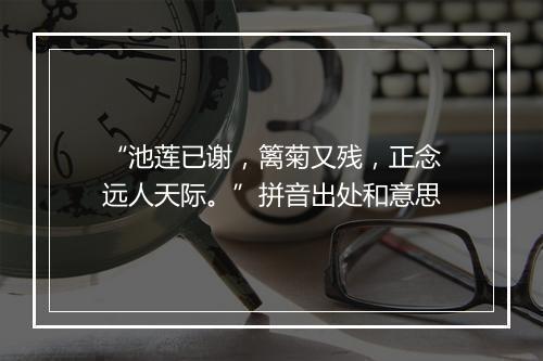 “池莲已谢，篱菊又残，正念远人天际。”拼音出处和意思