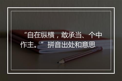 “自在纵横，敢承当、个中作主。”拼音出处和意思