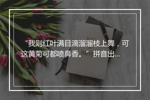 “我则红叶满目滴溜溜枝上舞，可这黄菊可都喷鼻香。”拼音出处和意思