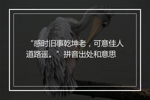 “感时旧事乾坤老，可意佳人道路遥。”拼音出处和意思