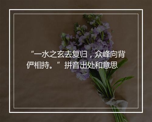 “一水之玄去复归，众峰向背俨相持。”拼音出处和意思