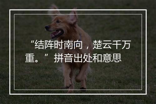 “结阵时南向，楚云千万重。”拼音出处和意思