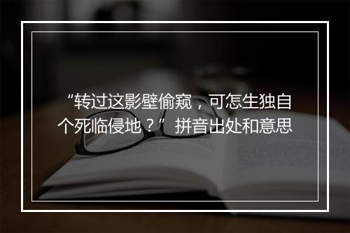 “转过这影壁偷窥，可怎生独自个死临侵地？”拼音出处和意思