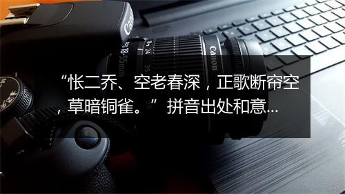 “怅二乔、空老春深，正歌断帘空，草暗铜雀。”拼音出处和意思