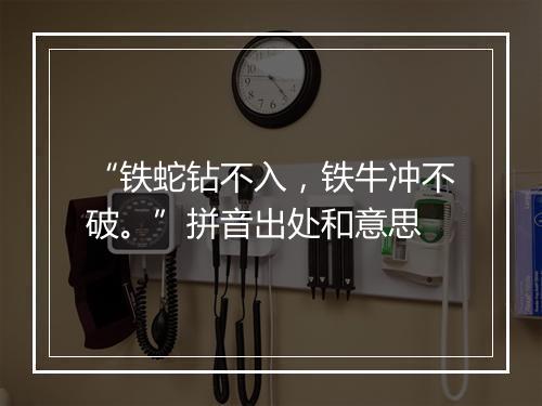 “铁蛇钻不入，铁牛冲不破。”拼音出处和意思