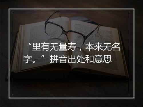 “里有无量寿，本来无名字。”拼音出处和意思