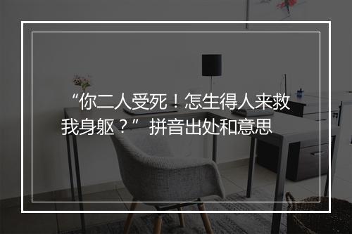 “你二人受死！怎生得人来救我身躯？”拼音出处和意思