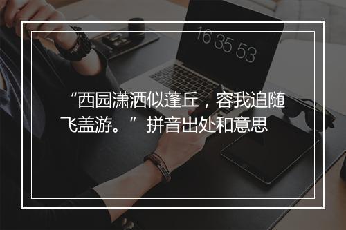 “西园潇洒似蓬丘，容我追随飞盖游。”拼音出处和意思