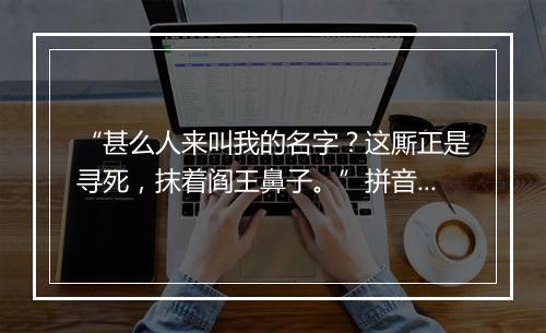 “甚么人来叫我的名字？这厮正是寻死，抹着阎王鼻子。”拼音出处和意思