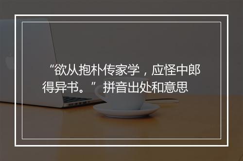 “欲从抱朴传家学，应怪中郎得异书。”拼音出处和意思