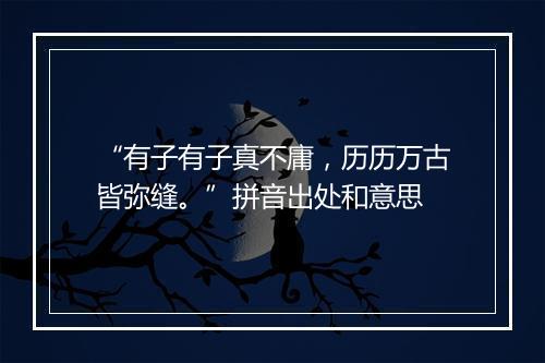 “有子有子真不庸，历历万古皆弥缝。”拼音出处和意思