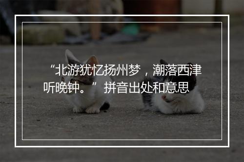 “北游犹忆扬州梦，潮落西津听晚钟。”拼音出处和意思