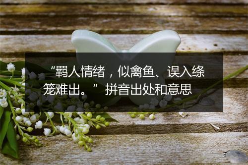 “羁人情绪，似禽鱼、误入绦笼难出。”拼音出处和意思