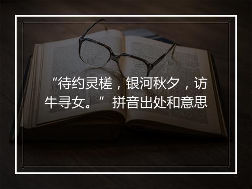 “待约灵槎，银河秋夕，访牛寻女。”拼音出处和意思