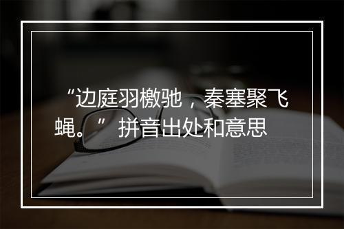 “边庭羽檄驰，秦塞聚飞蝇。”拼音出处和意思