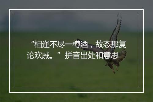 “相逢不尽一樽酒，故态那复论欢戚。”拼音出处和意思