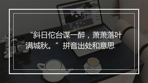 “斜日佗台谋一醉，萧萧落叶满城秋。”拼音出处和意思