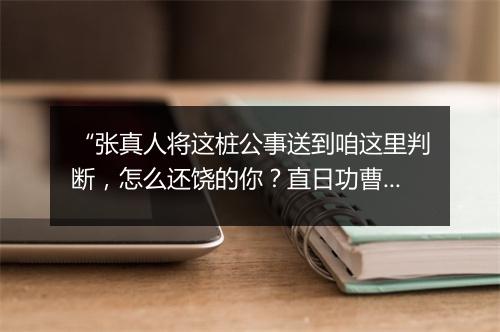 “张真人将这桩公事送到咱这里判断，怎么还饶的你？直日功曹，”拼音出处和意思