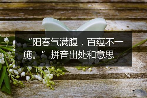 “阳春气满腹，百蕴不一施。”拼音出处和意思